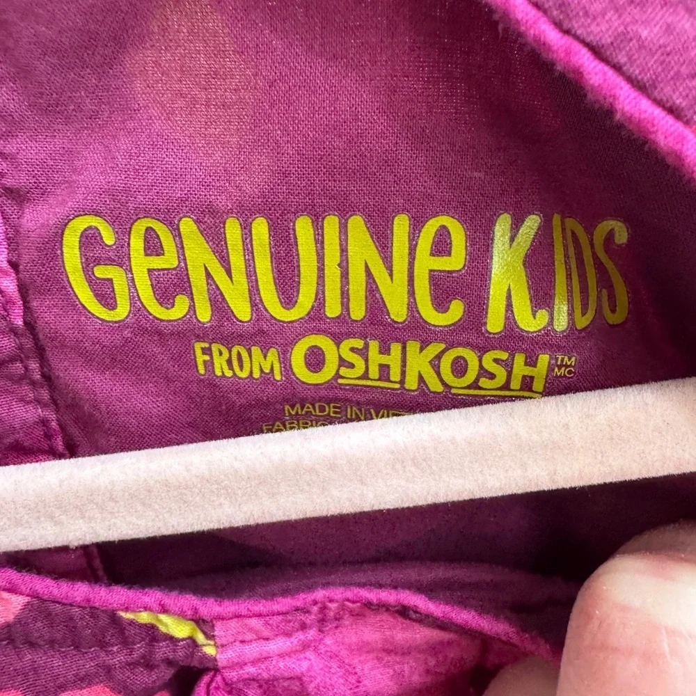 Genuine Kids OshKosh B'gosh 4T Girls Pink Floral Short Sleeve Dress